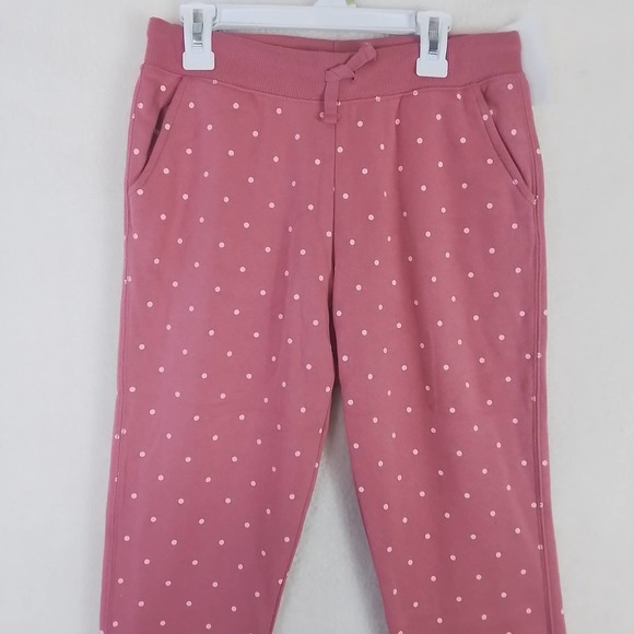 Oshkosh Fleece Lined High Rise Jogger Girl's Size 14 in‎ Pink Polka Dots - Picture 3 of 12